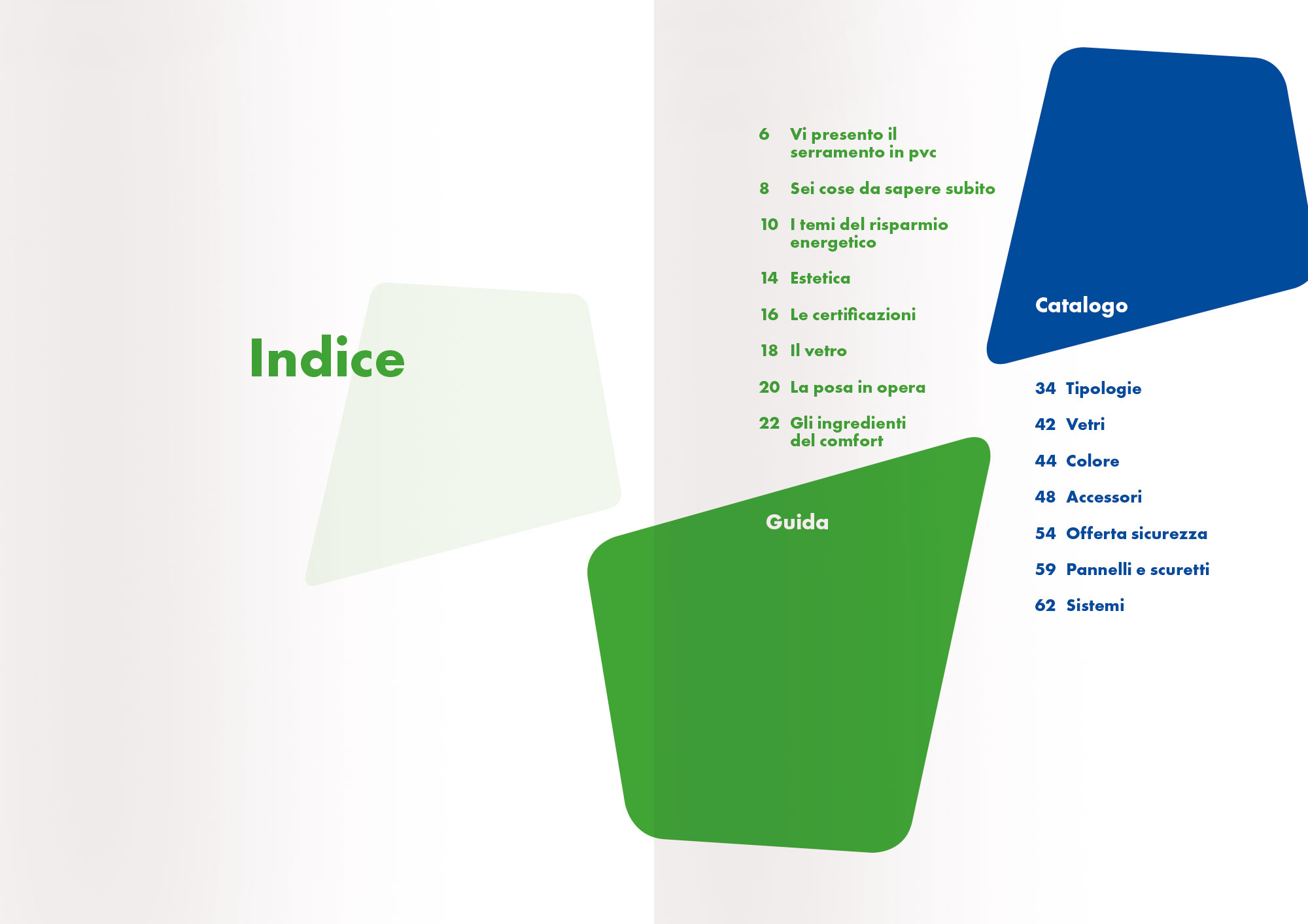 progettazione catalogo Finestra Italia - indice