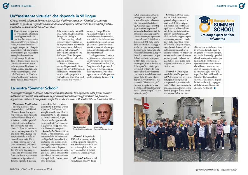 testo principale articoli associativi distribuito su tre colonne, colonna più stretta per didascalie, spazio bianco, sfogo per le immagini