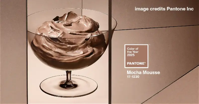 Colore dell'anno pantone mocha mousse, codice e immagine rappresentativa Colore dell'anno 2025 Pantone Mocha Mousse