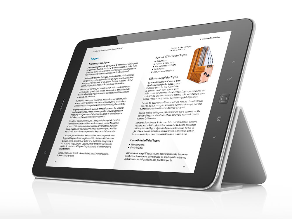Ebook formato Epub visto su tabled Android a colori